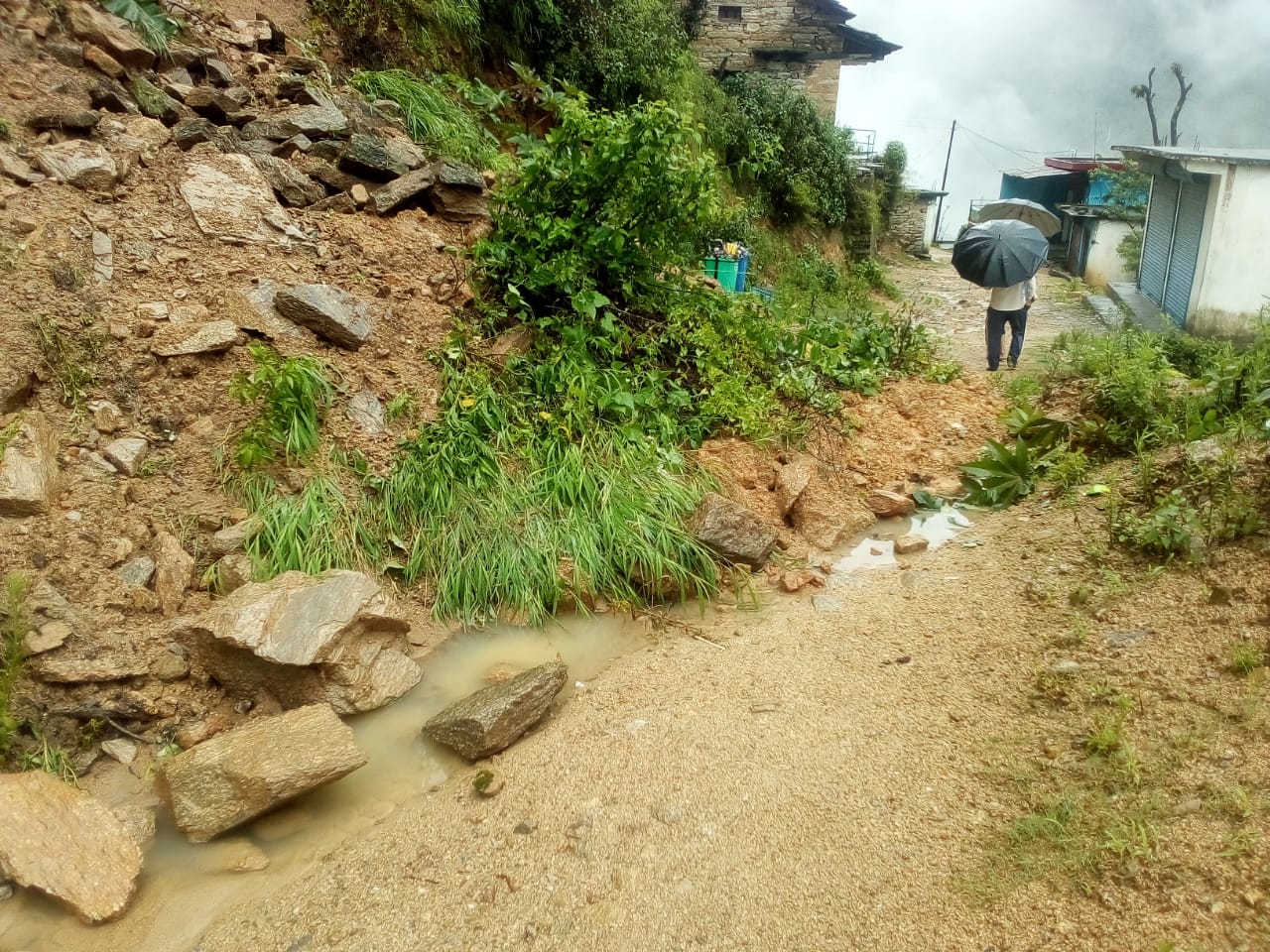 रुद्रप्रयाग में मूसलाधार बारिश से तबाही, मलबे से 4 मकान धवस्त