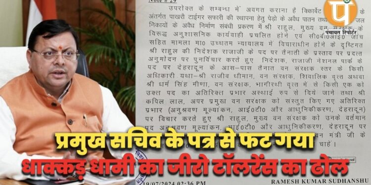 प्रमुख सचिव के पत्र से फट गया धाक्कड़ धामी का जीरो टॉलरेंस का ढोल