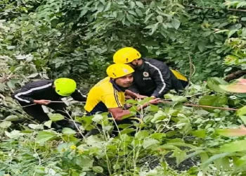 मसूरी से लौटते वक्त खाई में गिरी कार, नोएडा के 2 लोगों की मौत, 4 घायल
