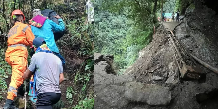 भारी बारिश के बाद केदारनाथ पैदल मार्ग का 15 मीटर हिस्सा वाशआउट, वैकल्पिक मार्ग से निकाले गए यात्री
