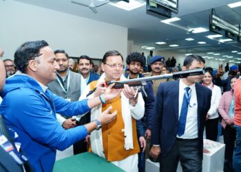 दिल्ली से लौटते ही 38वें राष्ट्रीय खेलों की विभिन्न व्यवस्थाओं का सीएम  धामी ने  अवलोकन किया