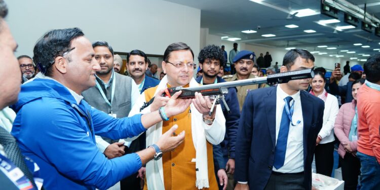 दिल्ली से लौटते ही 38वें राष्ट्रीय खेलों की विभिन्न व्यवस्थाओं का सीएम  धामी ने  अवलोकन किया