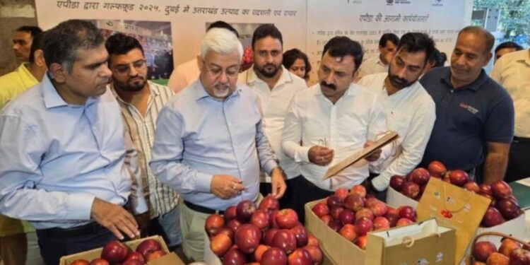 उत्तराखंड के सेब  दुबई में बिकेंगे, देहरादून से दुबई भेजा गया 1.2 मीट्रिक टन सेब