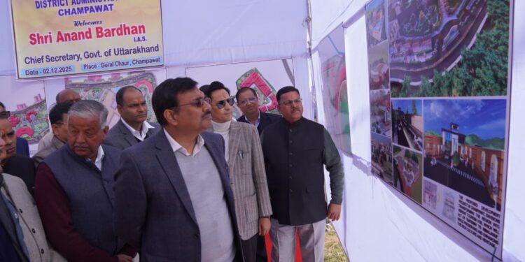 गोल्ज्यू कॉरिडोर का भ्रमण : मुख्य सचिव ने विकास कार्यों की प्रगति की ली समीक्षा,गोल्ज्यू मंदिर व बालेश्वर मंदिर के सौंद्रीकरण हेतु मुख्य सचिव ने दिए आवश्यक निर्देश