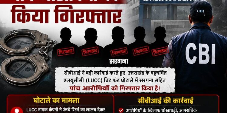 सीबीआई ने उत्तराखंड के एलयूसीसी चिट फंड घोटाले में सरगना सहित पांच आरोपियों को गिरफ्तार किया